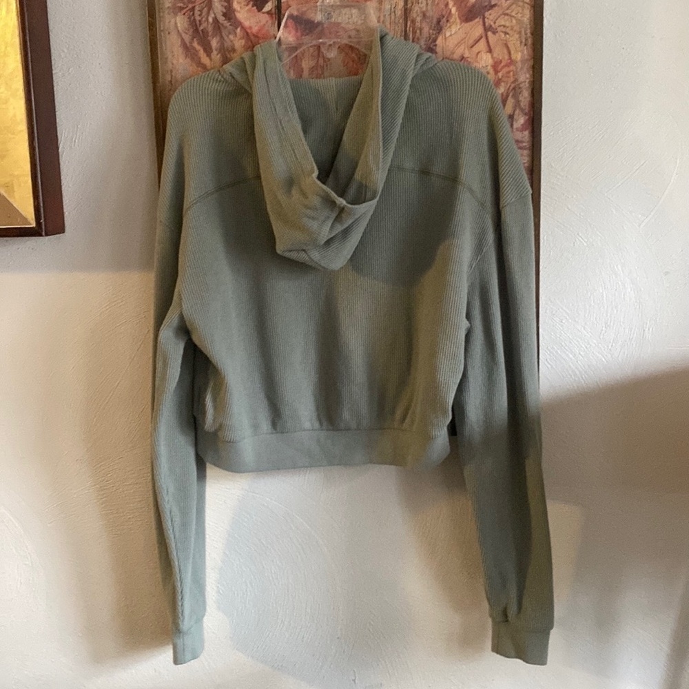 SKIMS WAFFLE ZIP UP HOODIE MINERAL SAGE WOMENS SIZE SMALL - Picture 9 of 17
